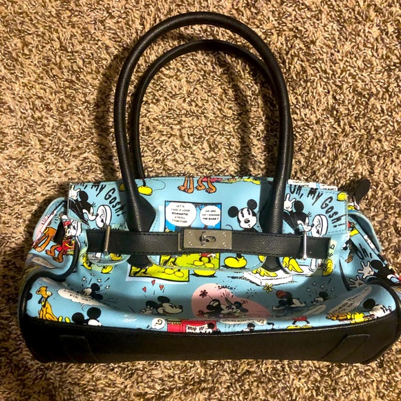 Disney Parks Retro Minnie & Mickey Mouse Comic Handbag Shoulder Lock & Key Purse - Picture 1 of 3